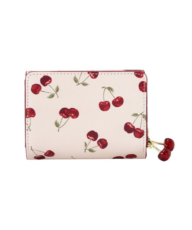 Maison de FLEUR リーフ付きチェリーウォレット Red