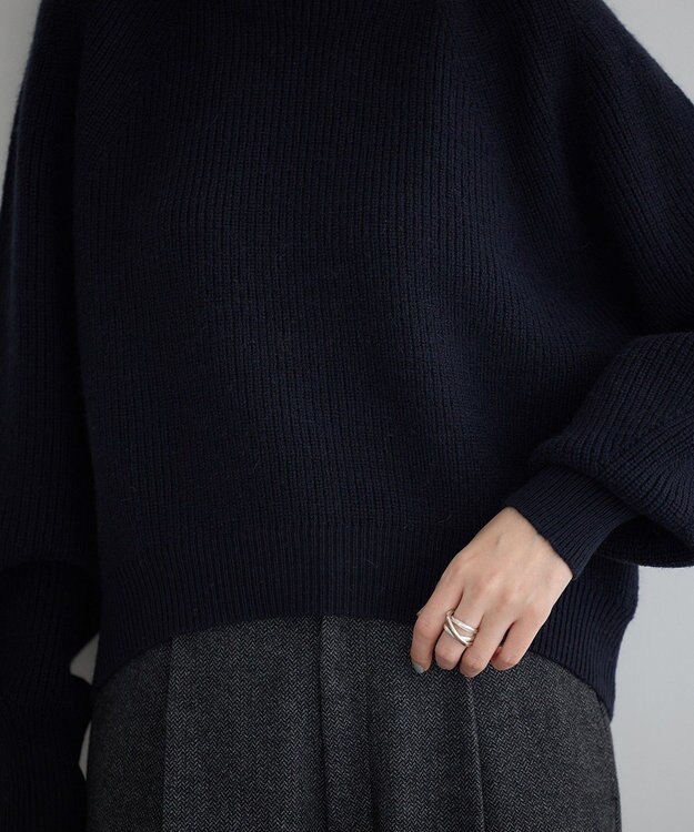 YECCA VECCA パールネックニット Navy