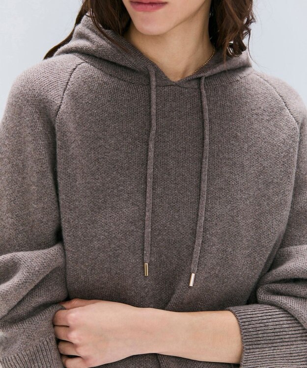 BEIGE， 【洗える】SEDONA / ウールカシミヤフーディーニット Taupe