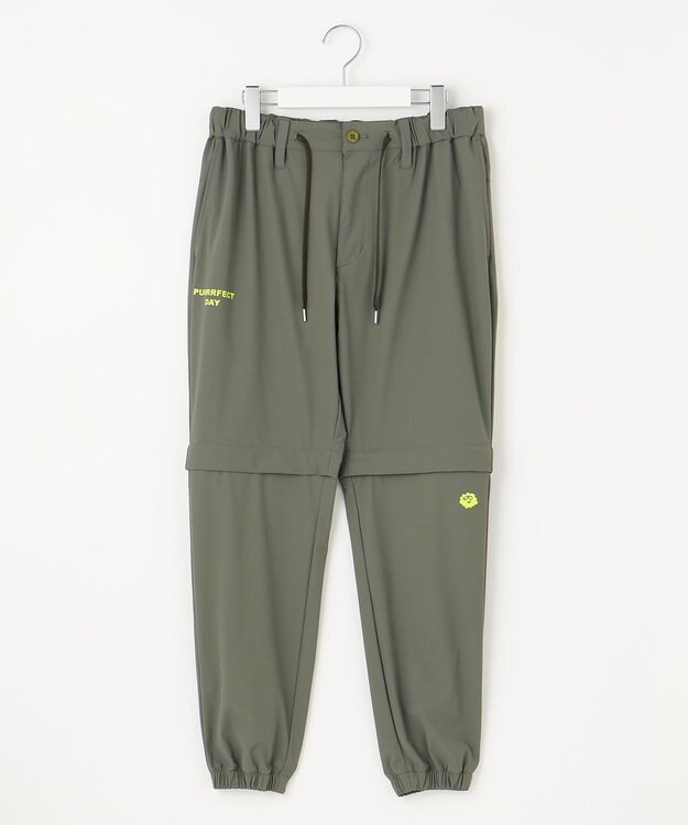 PW CIRCULUS 【UVカット / 接触冷感 / ２WAY】【MEN】デタッチャブル ジョガーパンツ カーキ系