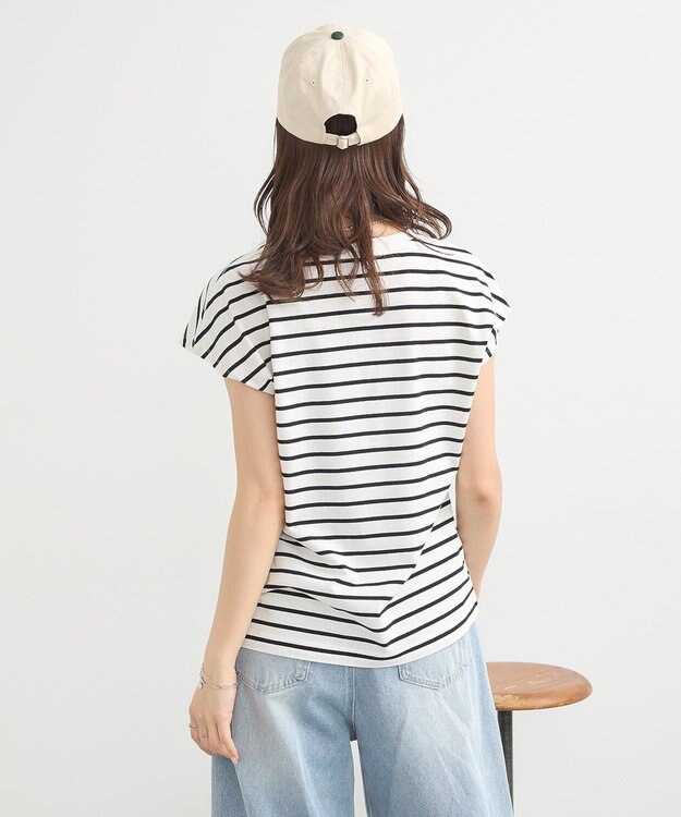 earth music&ecology 【接触冷感/洗濯機可】フレンチＴ Border Ivory