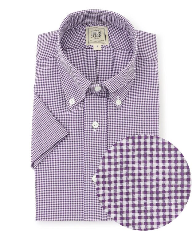 J.PRESS MEN 新色追加【 高通気性 / 軽量 / ノンアイロン / 撥水】【BEAT HEAT SYSTEM】半袖シャツ / B.D. パープル系3