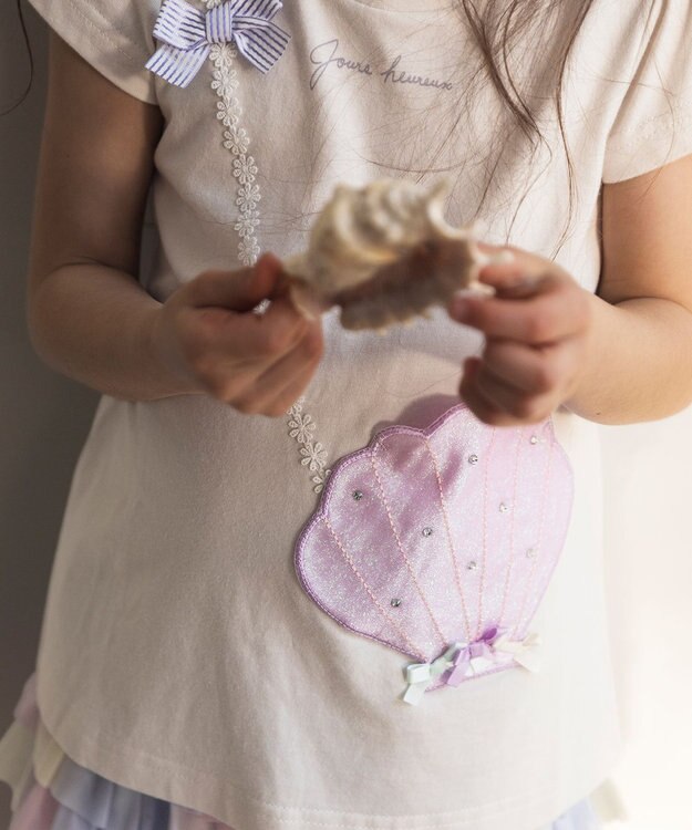 ANY KIDS 接触冷感ポシェットTシャツ エクリュ×シェル