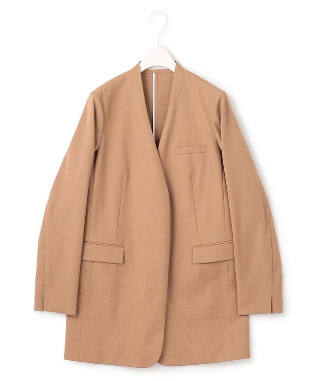 ICB 【セットアップ対応・洗える】 LooseWeave ノーカラージャケット レディッシュブラウン系