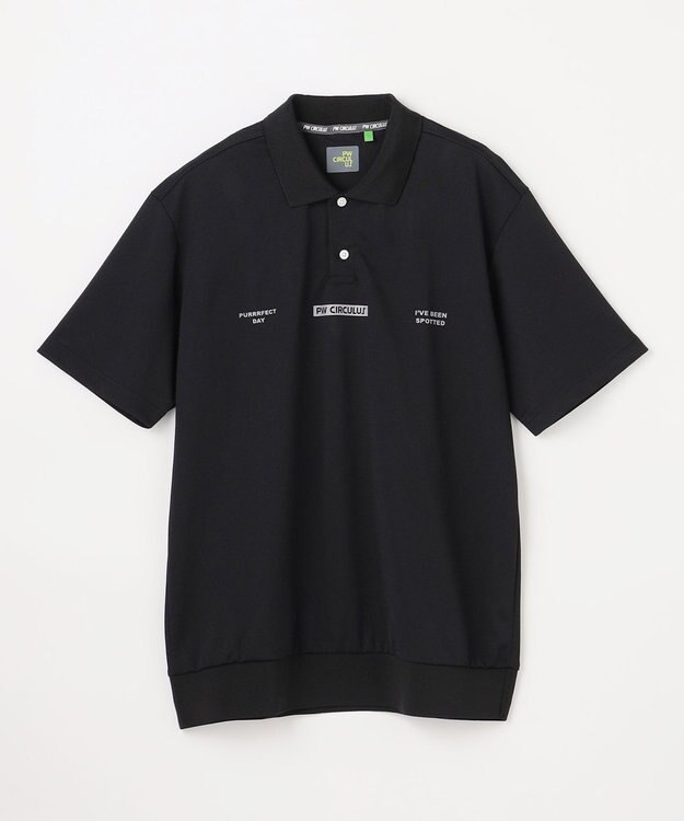 PW CIRCULUS 【MEN】スポーティーリブポロシャツ ゴルフ ブラック系