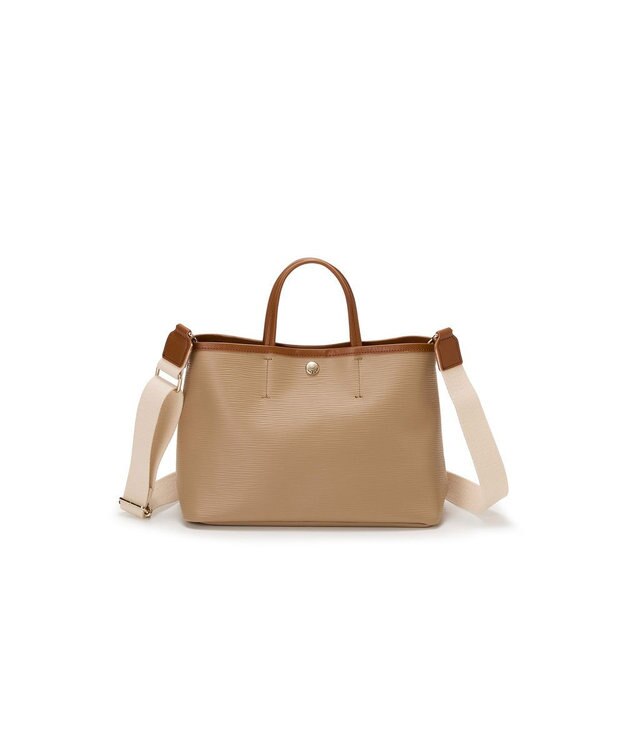 TOPKAPI 【Breath TOPKAPI】RIPPLE リプル ショルダー付き シンプル ミニ トートバッグ ライトトープ