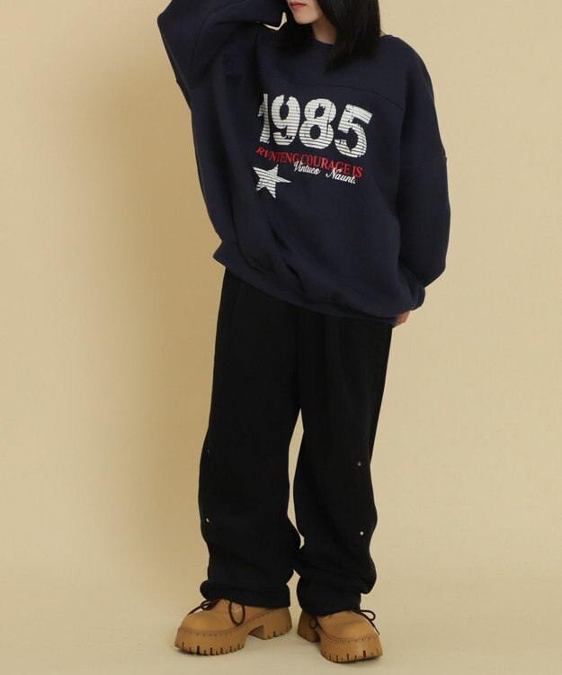 WEGO 1985ロゴビッグスウェット ネイビー