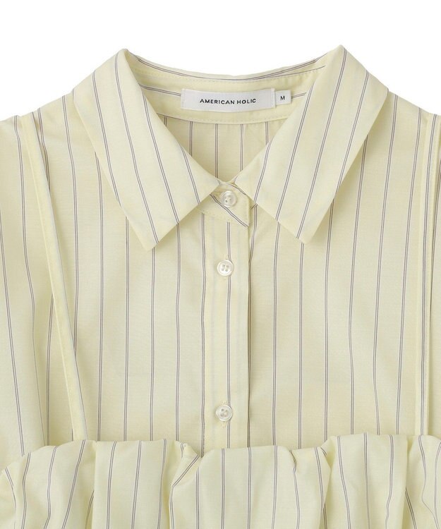 AMERICAN HOLIC 【2点セット・イージーケア】ビスチェ＋シャツ Stripe Yellow
