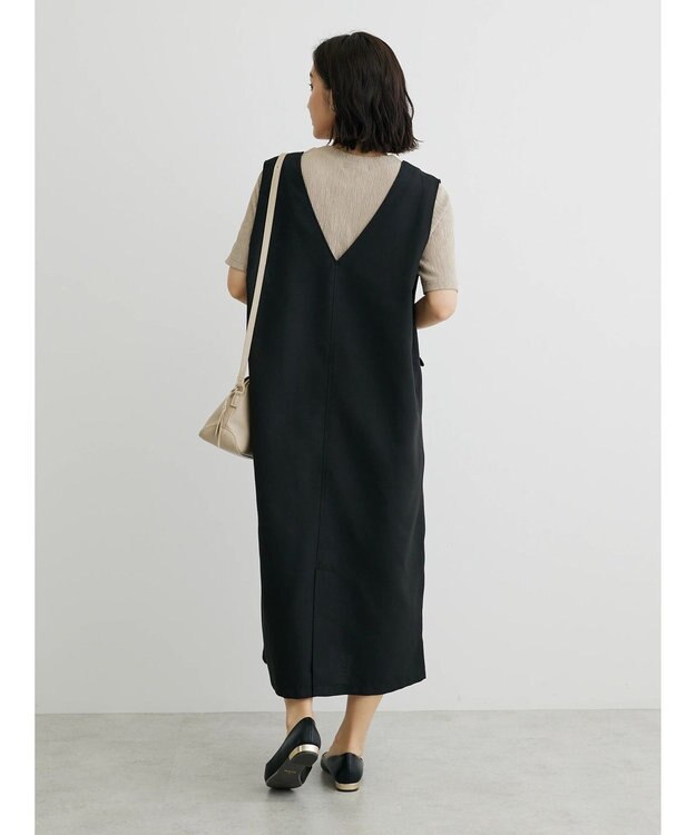 Green Parks ジレにもなる２ｗａｙＶネックジャンスカ Black