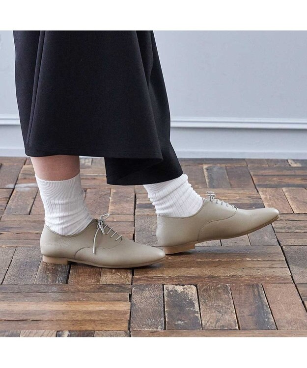 ing <ing>【WEB限定】ゴム紐レースアップシューズ オーク