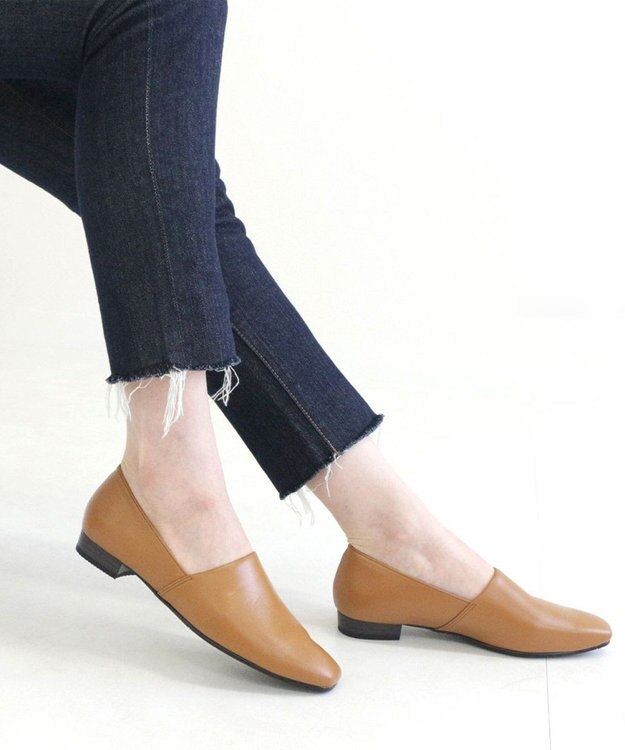 Pointer 日本製 サイドVカットパンプス ライトブラウン