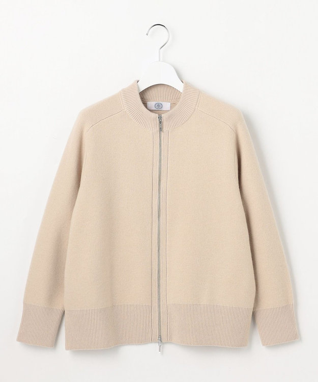 J.PRESS LADIES L CAT ジップアップ ブルゾン ニット ベージュ系