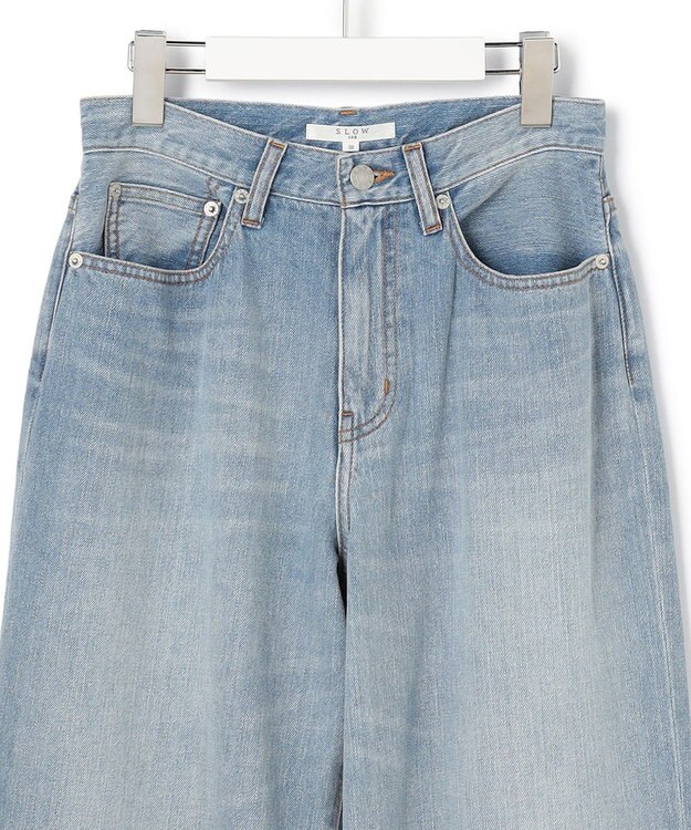 23区 L 【SLOW/一部店舗限定】ワイドシルエット デニム パンツ スカイブルー系