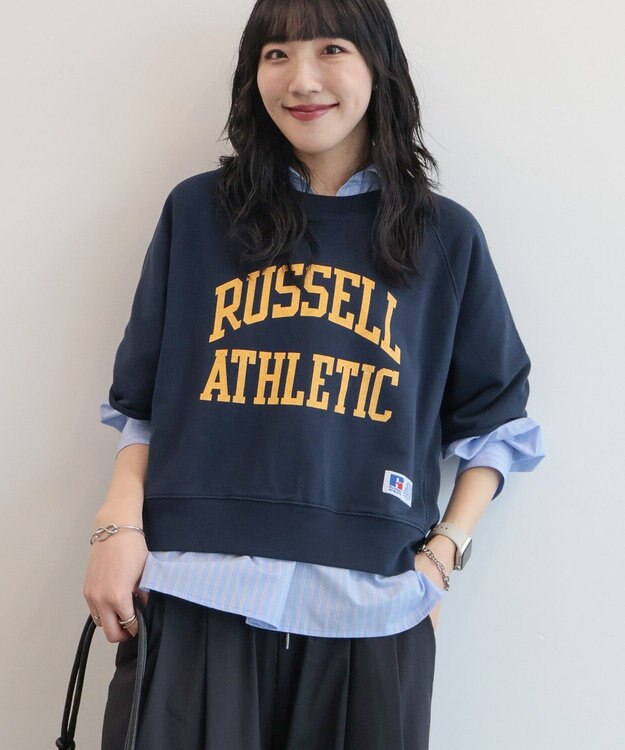 AMERICAN HOLIC 【RUSSELL】ロゴ半袖スウェット Navy