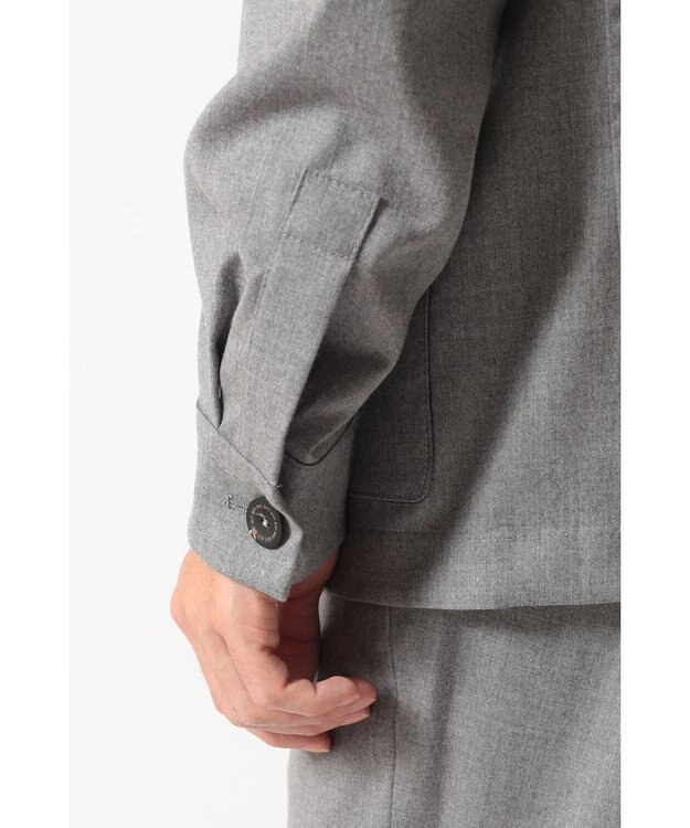 DAKS グレーフランネル テーラード オーバーシャツ グレー