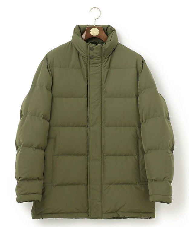 J.PRESS MEN 【ビジネス対応可】ベーシックタフタ ダウンコート / デタッチャブルフード ダークグリーン系