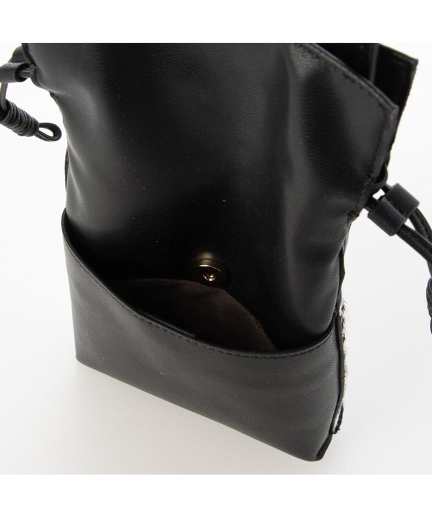 UNBILLION kakatoo ハラコポケットモバイルショルダー ブラック