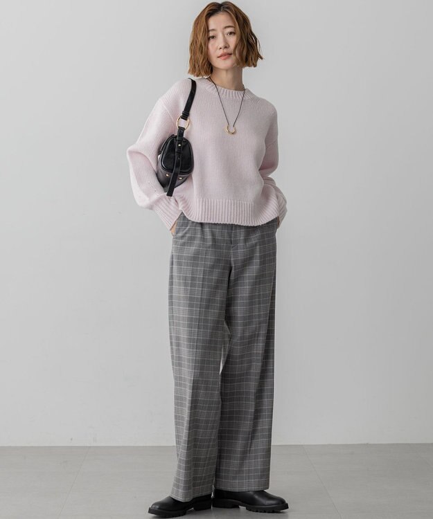 23区 S 【洗える】ウールカシミヤ パフスリーブ ニット ピンク系