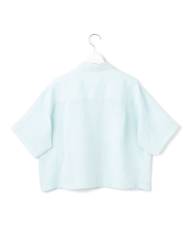 23区 L 【Oggi7月号掲載/洗える】LIBECOリネン クロップド デザイン シャツ スカイブルー系
