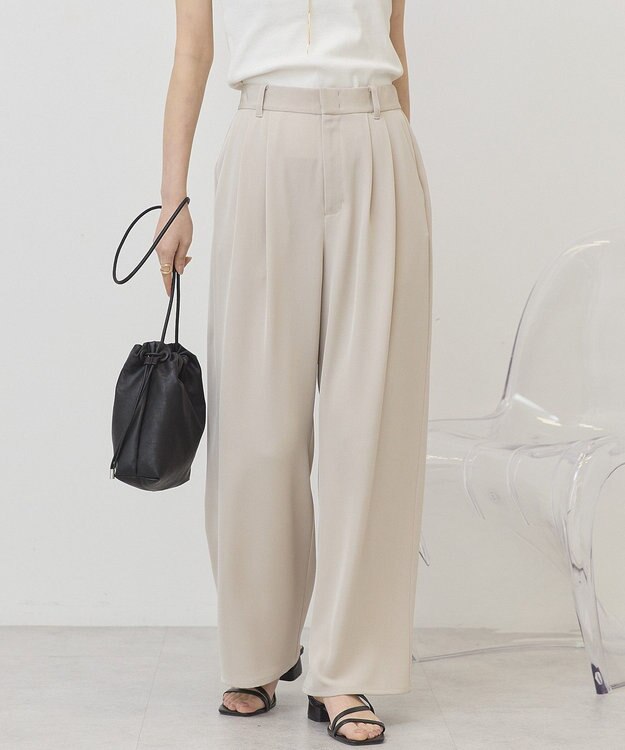 AMERICAN HOLIC 【イージーケア】ドレープパンツ Light Beige