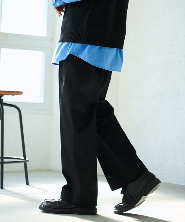 WEGO タックツイルトラウザー ブラック