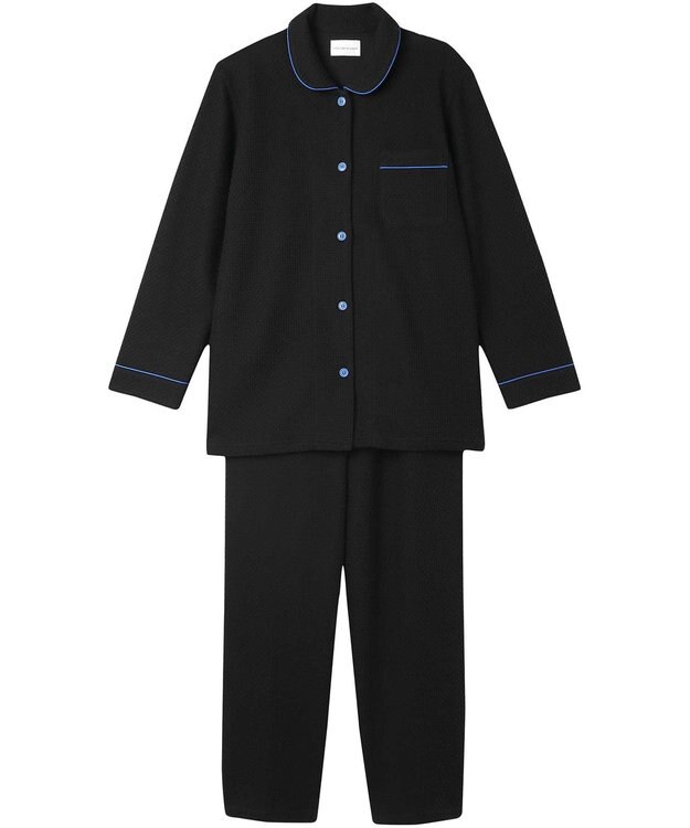 une nana cool 【綿混】丸襟ぽこぽこNew Yearパジャマ ブラック