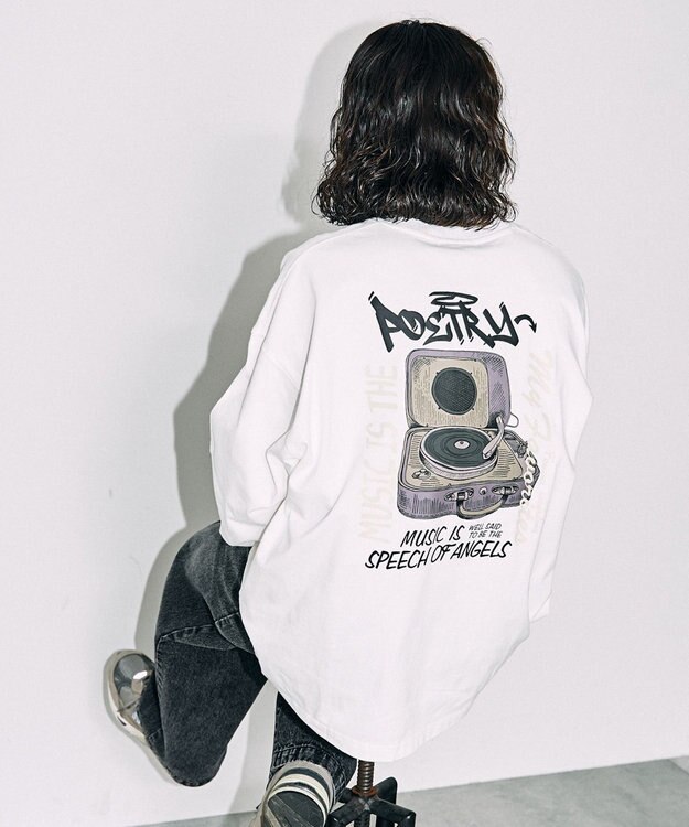 WEGO 【ユニセックス着用ITEM】ユニークモチーフBIGロンT ホワイトその他