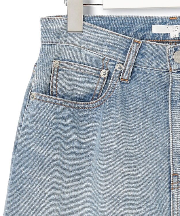 23区 L 【SLOW/一部店舗限定】ワイドシルエット デニム パンツ スカイブルー系
