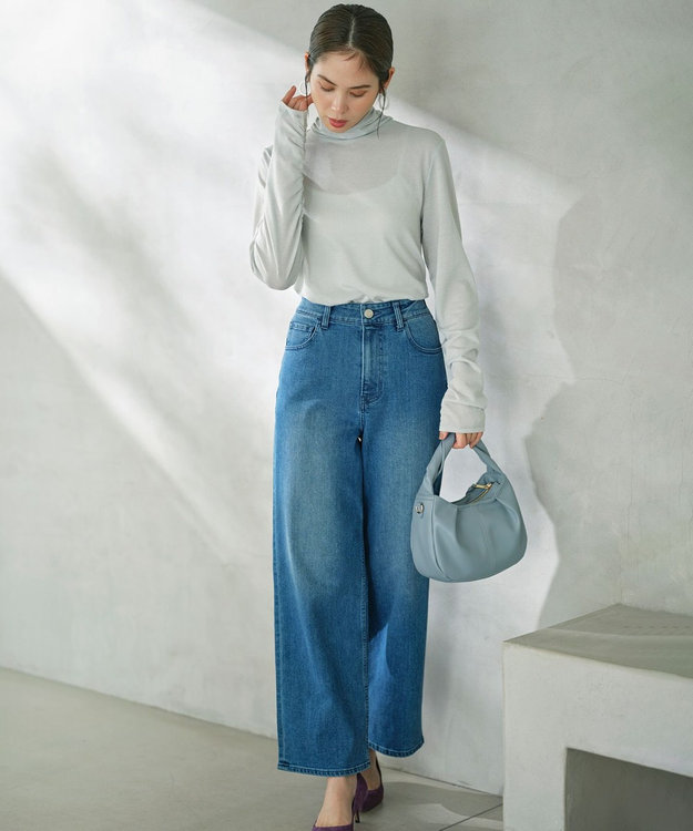 組曲 シャイニーシアータートル カットソー シルバー系