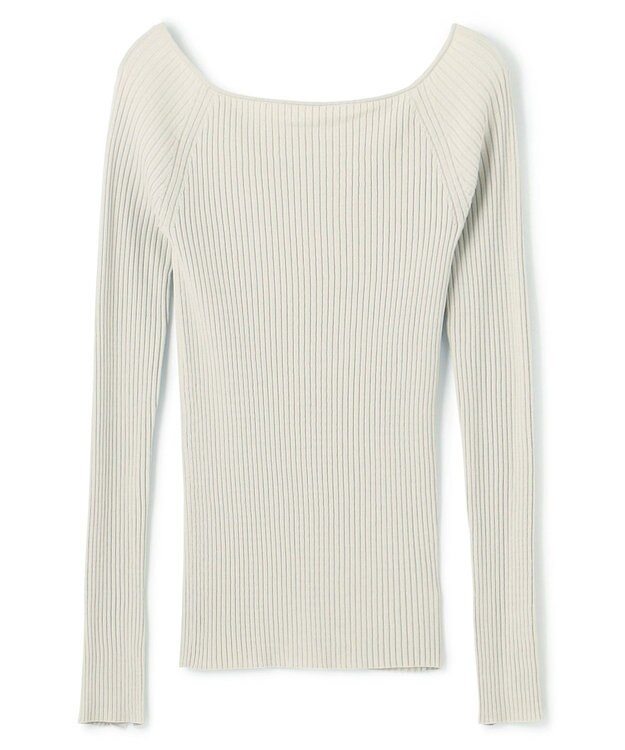 uncrave 【洗える】スムースニット オフショルプルオーバー（uncrave WHITE） ミントグレー