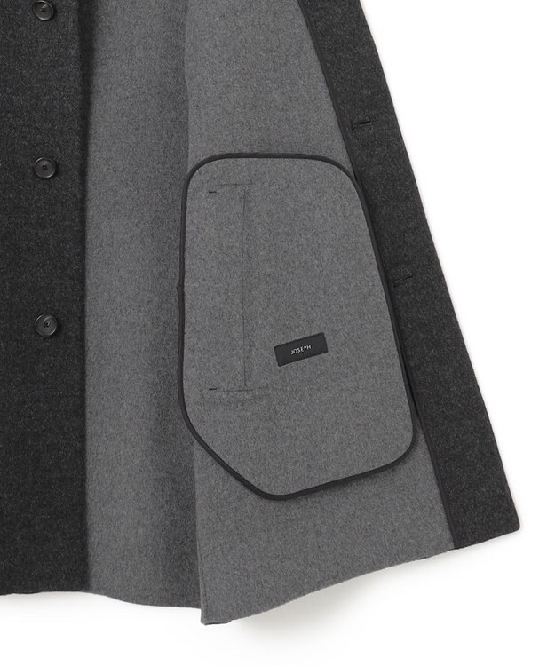 JOSEPH HOMME DOUBLE FACE CASHMERE BALMACHAN COAT グレー系