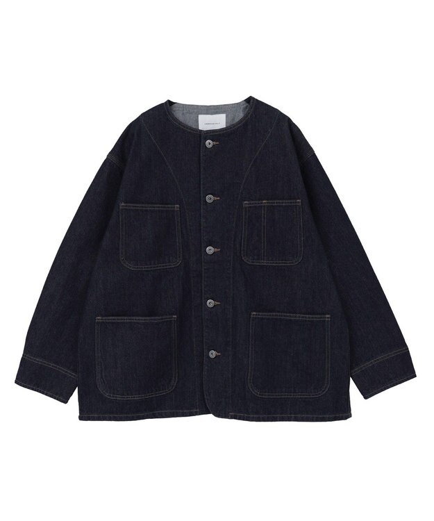 AMERICAN HOLIC ノーカラーデニムカバーオール One Wash