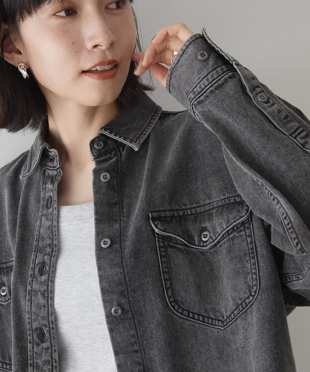 AMERICAN HOLIC Wポケットデニムシャツ Black