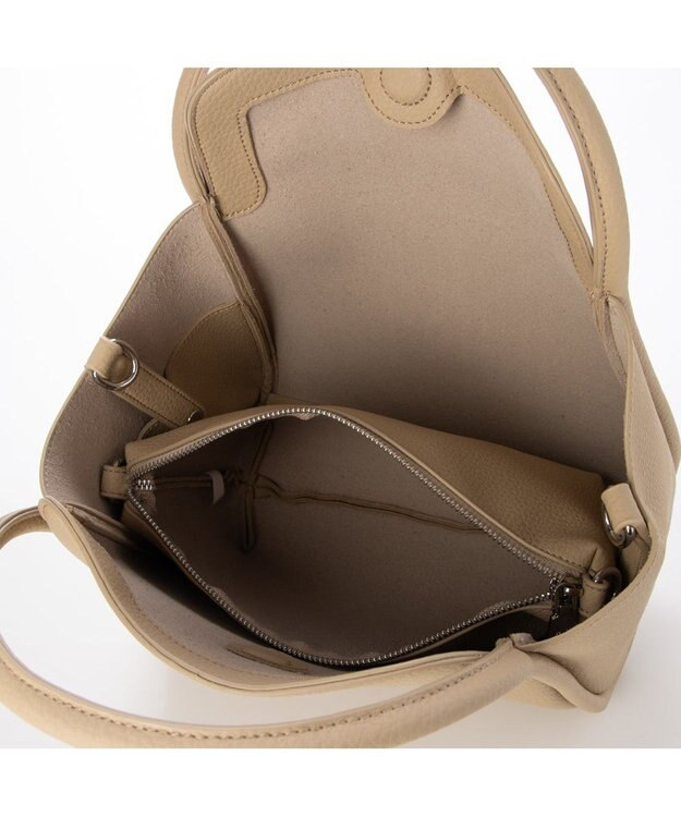 UNBILLION カシュカシュ cachecache / 通しハンドル2wayフラップトート ベージュ