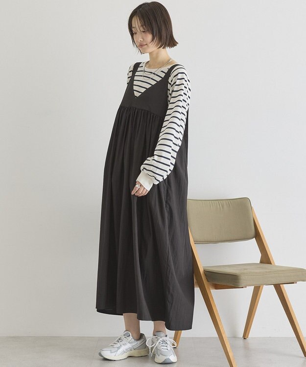 AMERICAN HOLIC 【選べる丈】Ｖネックワンピース Black