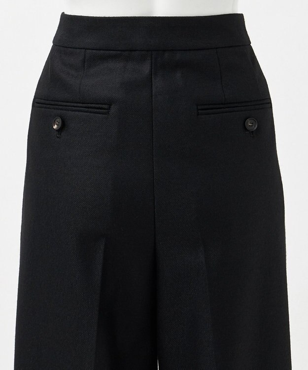 23区 【エステータ】ウールツイルジャージー ワイドパンツ ブラック