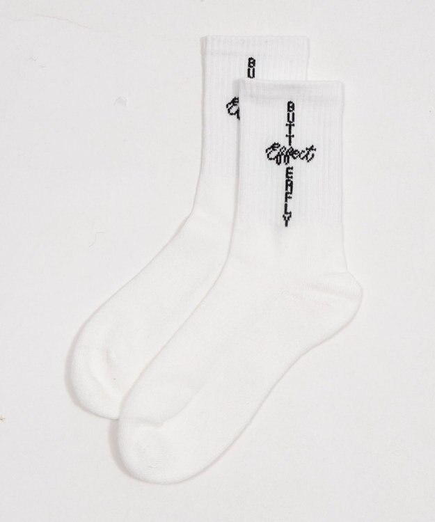 WEGO クロスロゴデザインソックス ホワイト