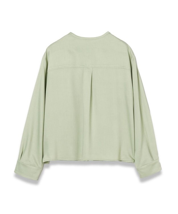 JOSEPH ソフトビスコーステーラリング　ノーカラーシャツ Matcha