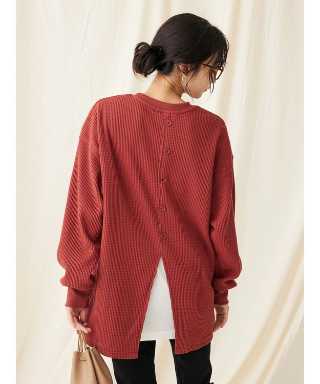 CRAFT STANDARD BOUTIQUE ワッフルレイヤード風プルオーバー Brick Red