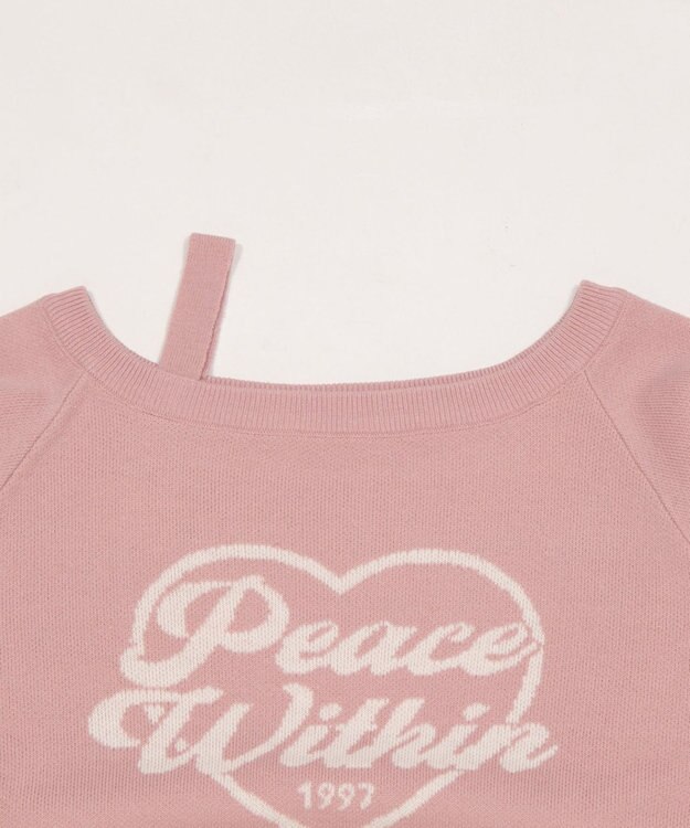 WEGO ハートワンショルニット ピンク