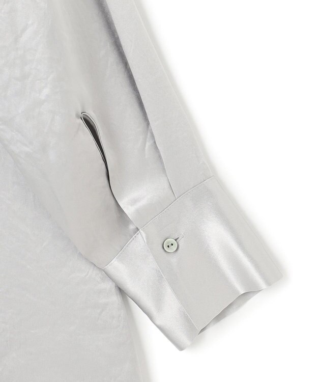 uncrave アセテートヴィンテージサテン ミドルシャツ シルバー