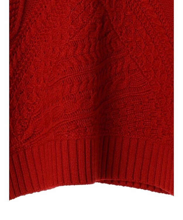 AMERICAN HOLIC パッチワークケーブルニットチュニック Red