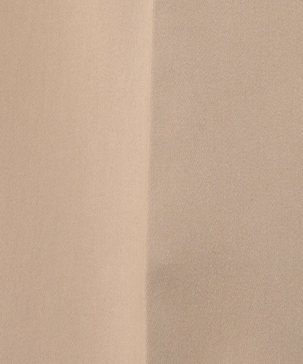 自由区 L 【接触冷感/洗える】サテンストレッチ ワイドパンツ ベージュ系