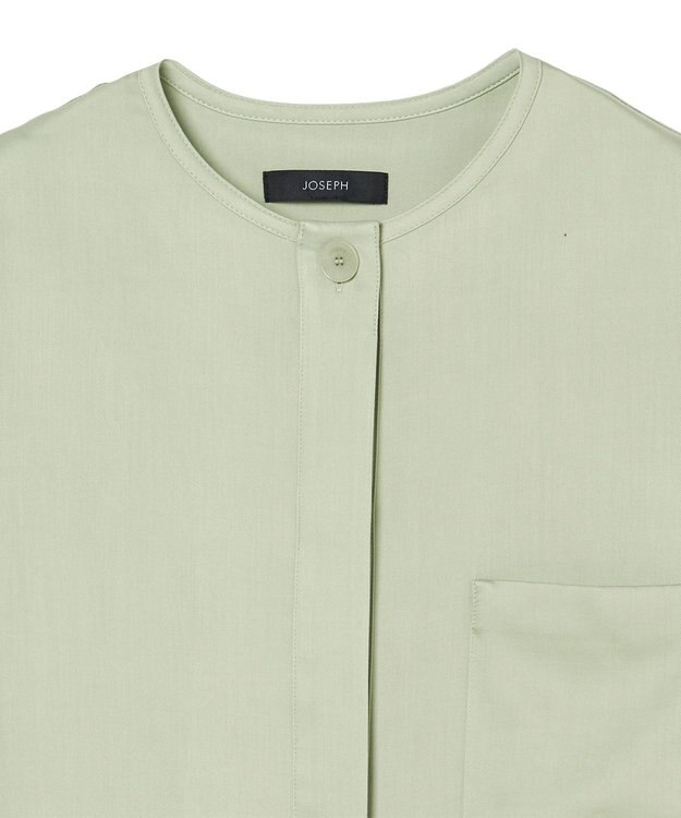 JOSEPH ソフトビスコーステーラリング　ノーカラーシャツ Matcha