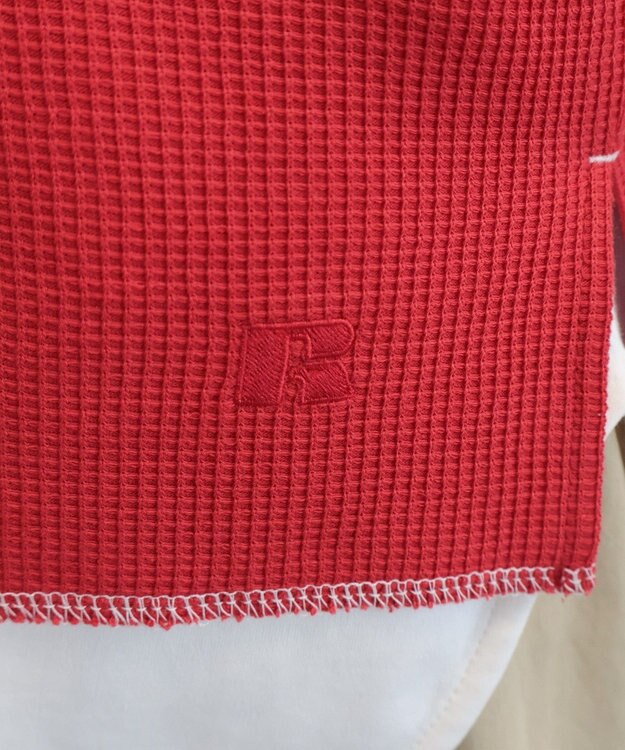 AMERICAN HOLIC 【RUSSELL】ワッフルヘンリーTシャツ Red