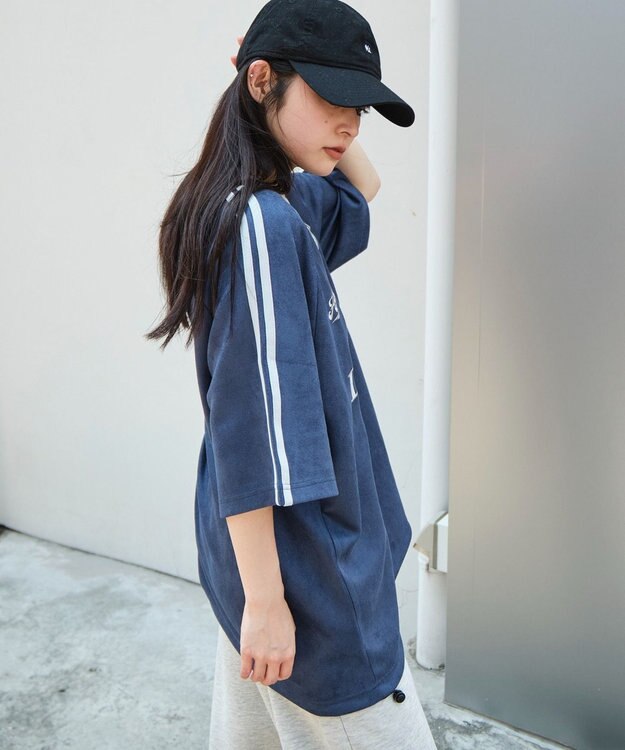 WEGO 【ユニセックス着用ITEM/MLサイズ展開】フェイクスウェードゲームT（SS） ネイビー