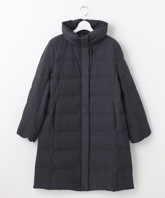 J.PRESS LADIES S ハウンドトゥース&グレンチェック ロング ダウンコート ネイビー系3