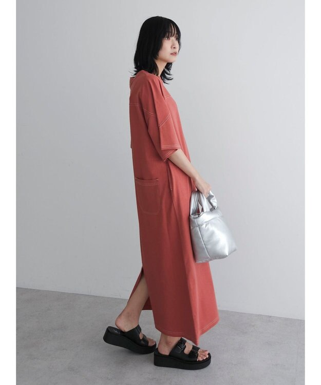 Green Parks ・ＳＵＧＡＲ　ＳＰＯＯＮ【ＣＯＯＬ】ステッチＴＥＥワンピ Orange