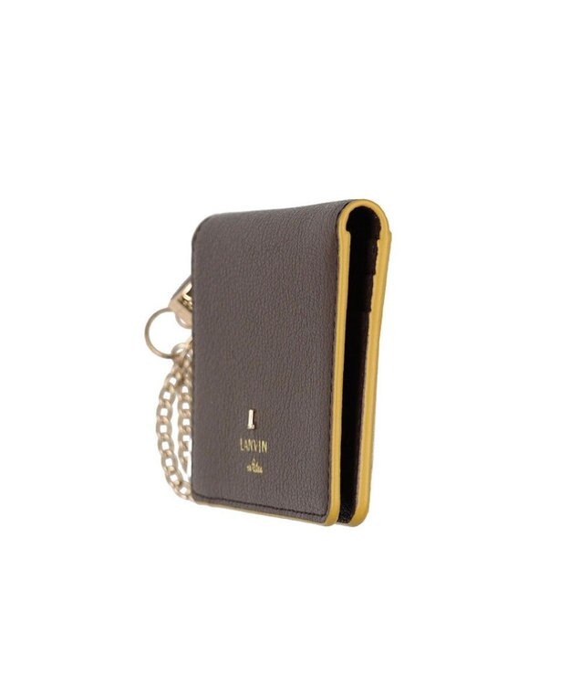 LANVIN en Bleu リム リール付き2面パスケース ブラウン