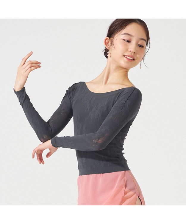 Chacott 【MAY NAGAHISA】ノーソーイングニットトップ ダークグレー